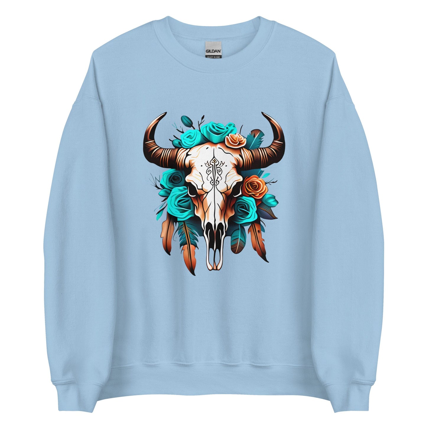 Western Bull Skull and feathers Unisex Sweatshirt