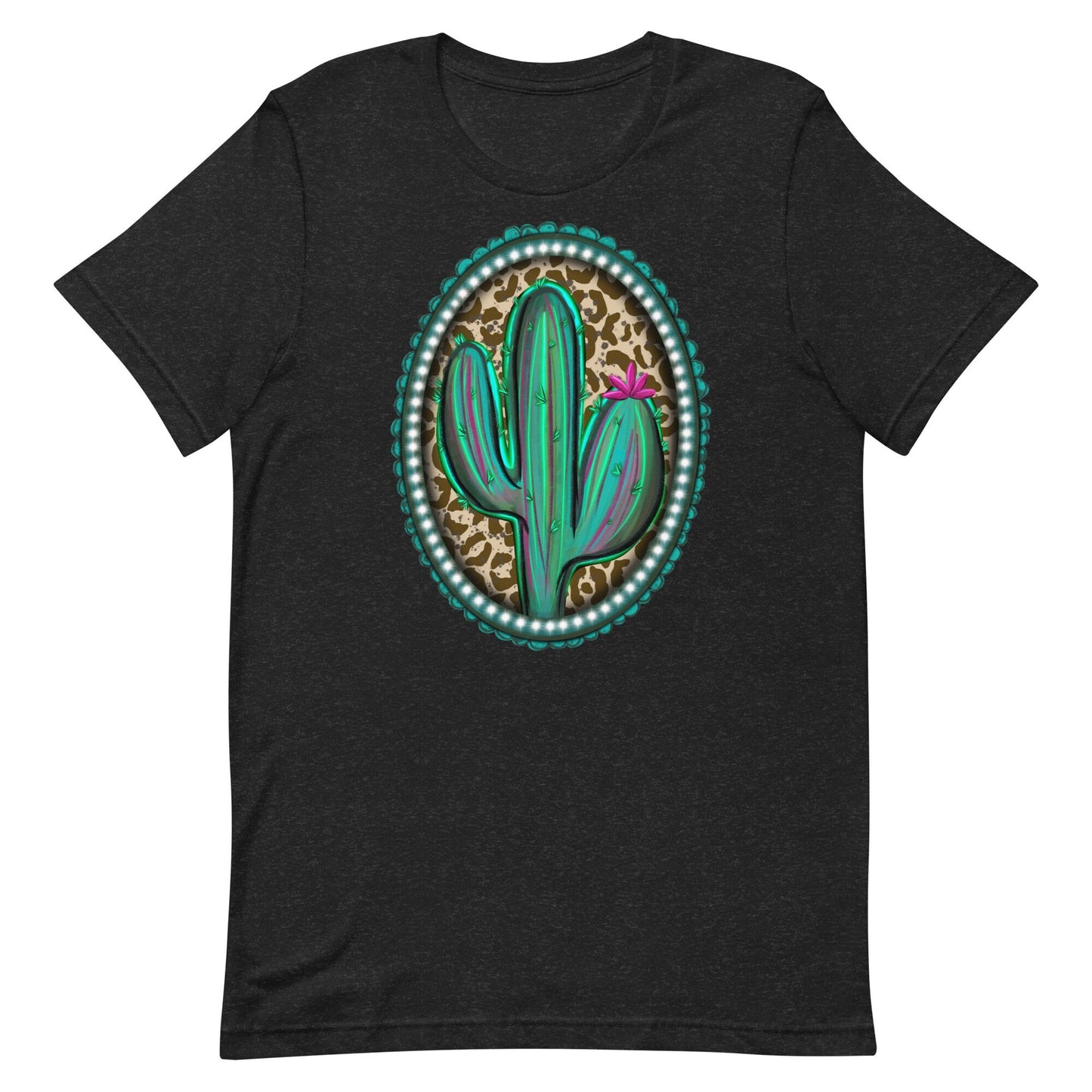 Cactus Leopard print Western  BroochUnisex t-shirt