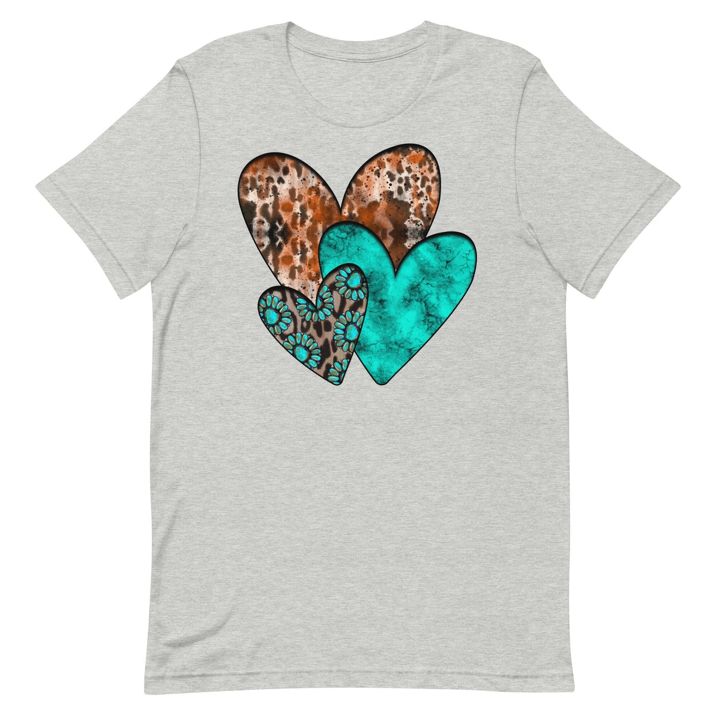 Western And Turquoise Hearts Unisex t-shirt