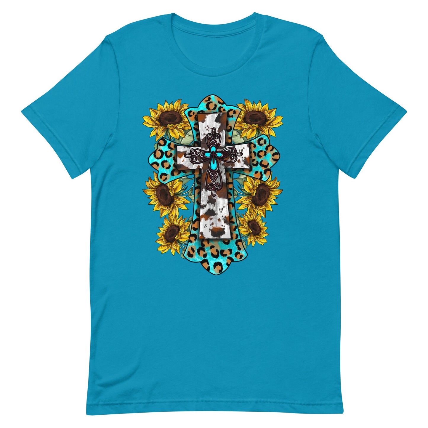 Western Cross with Sunflowers Unisex t-shirt