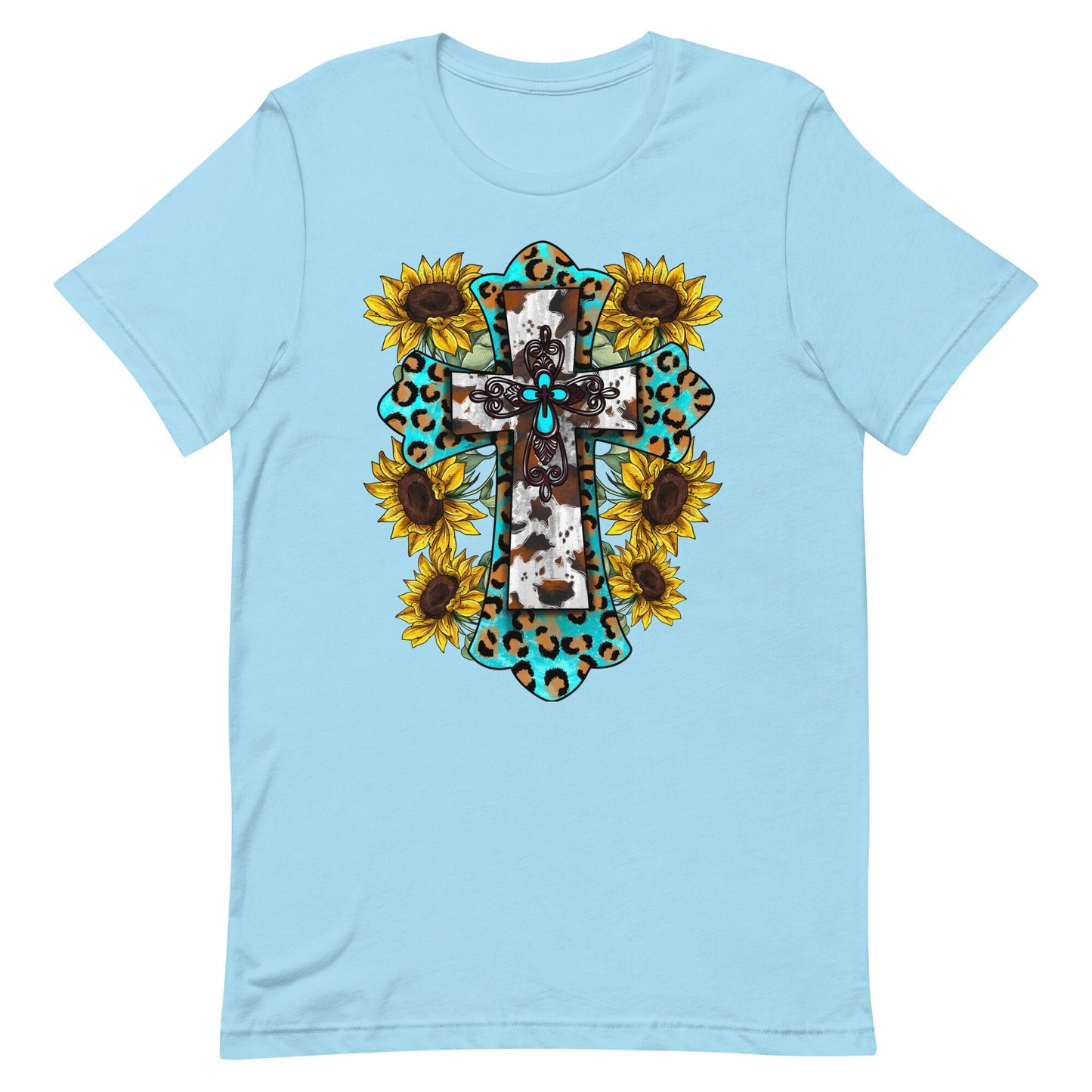 Western Cross with Sunflowers Unisex t-shirt