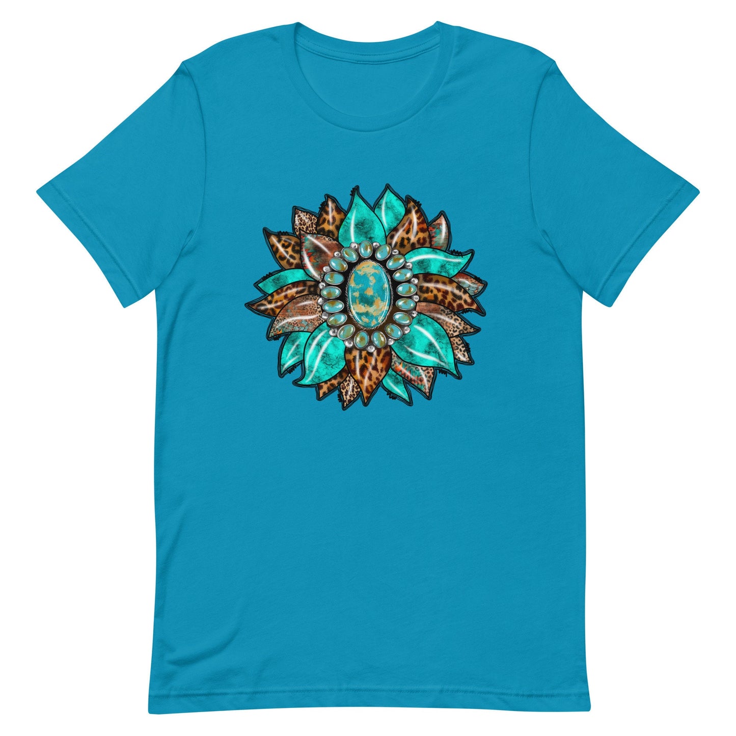 Western Turquoise Sunflower Unisex t-shirt