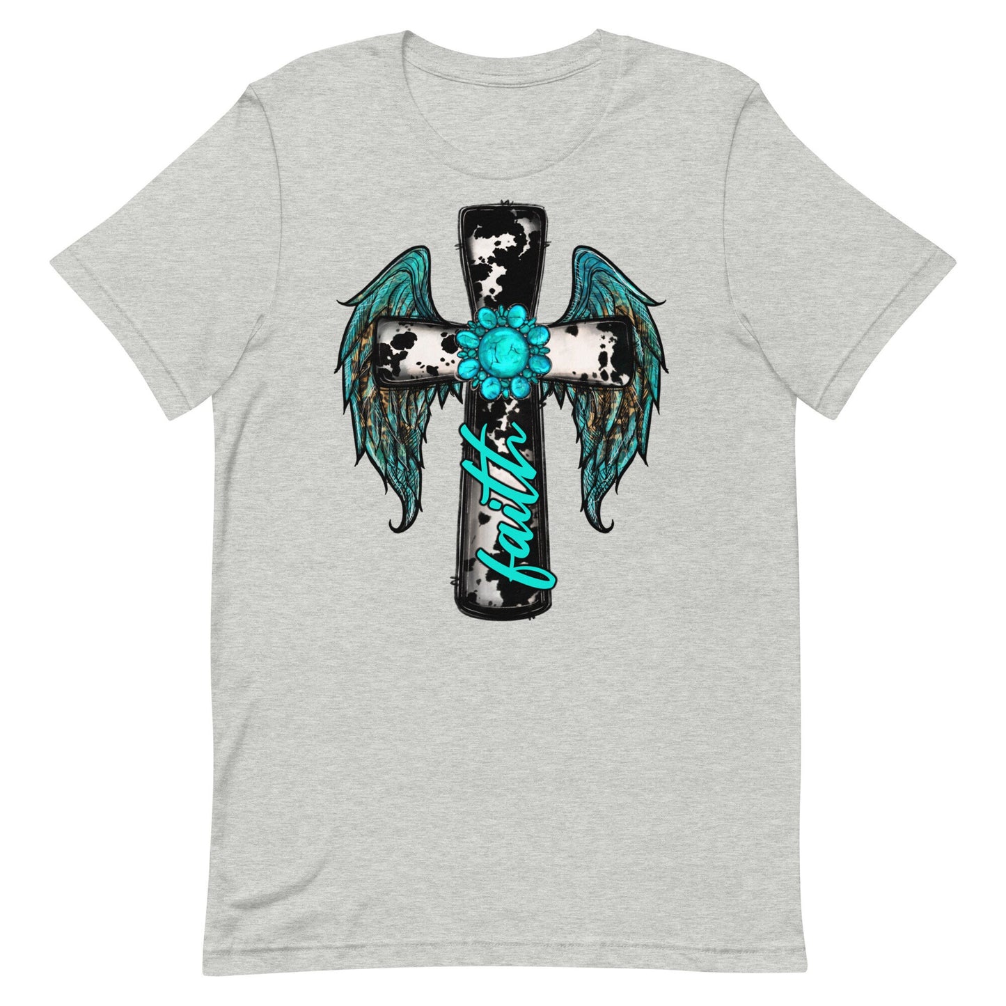 Turquoise FAITH Cross Unisex t-shirt