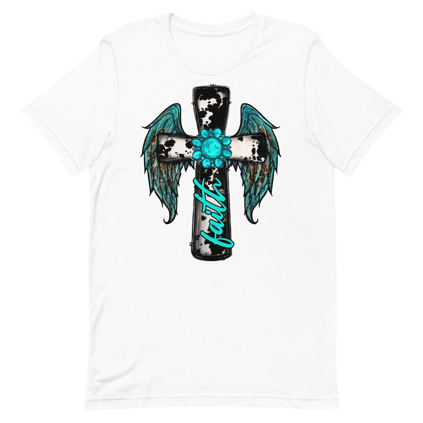 Turquoise FAITH Cross Unisex t-shirt