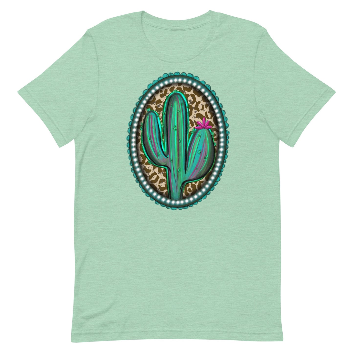 Cactus Leopard print Western  BroochUnisex t-shirt