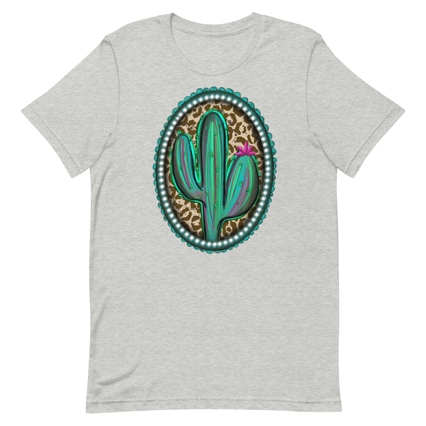Cactus Leopard print Western  BroochUnisex t-shirt