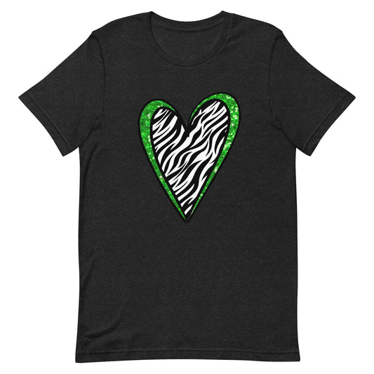Zebra Print Heart Unisex t-shirt