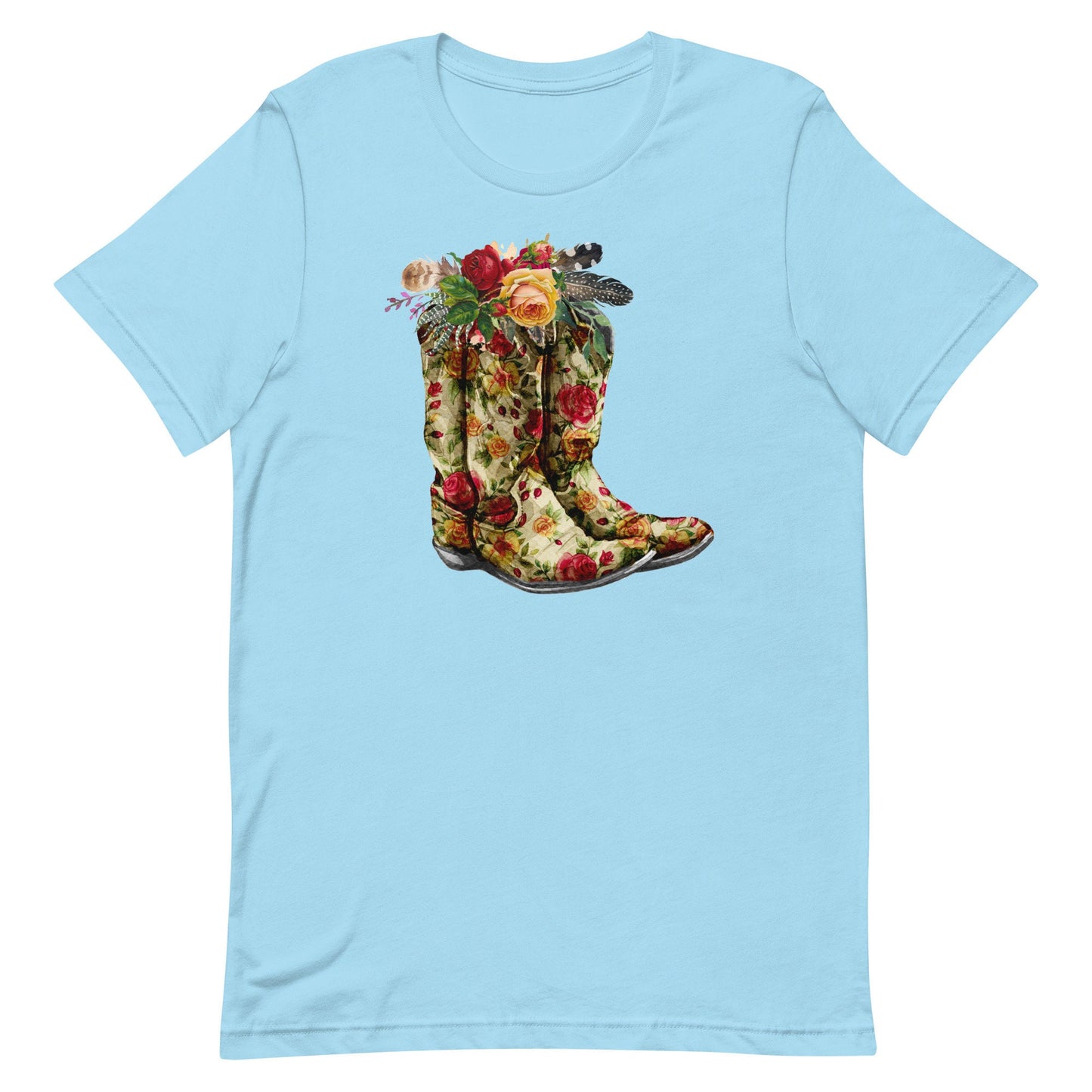 Country flowers and Boots Unisex t-shirt