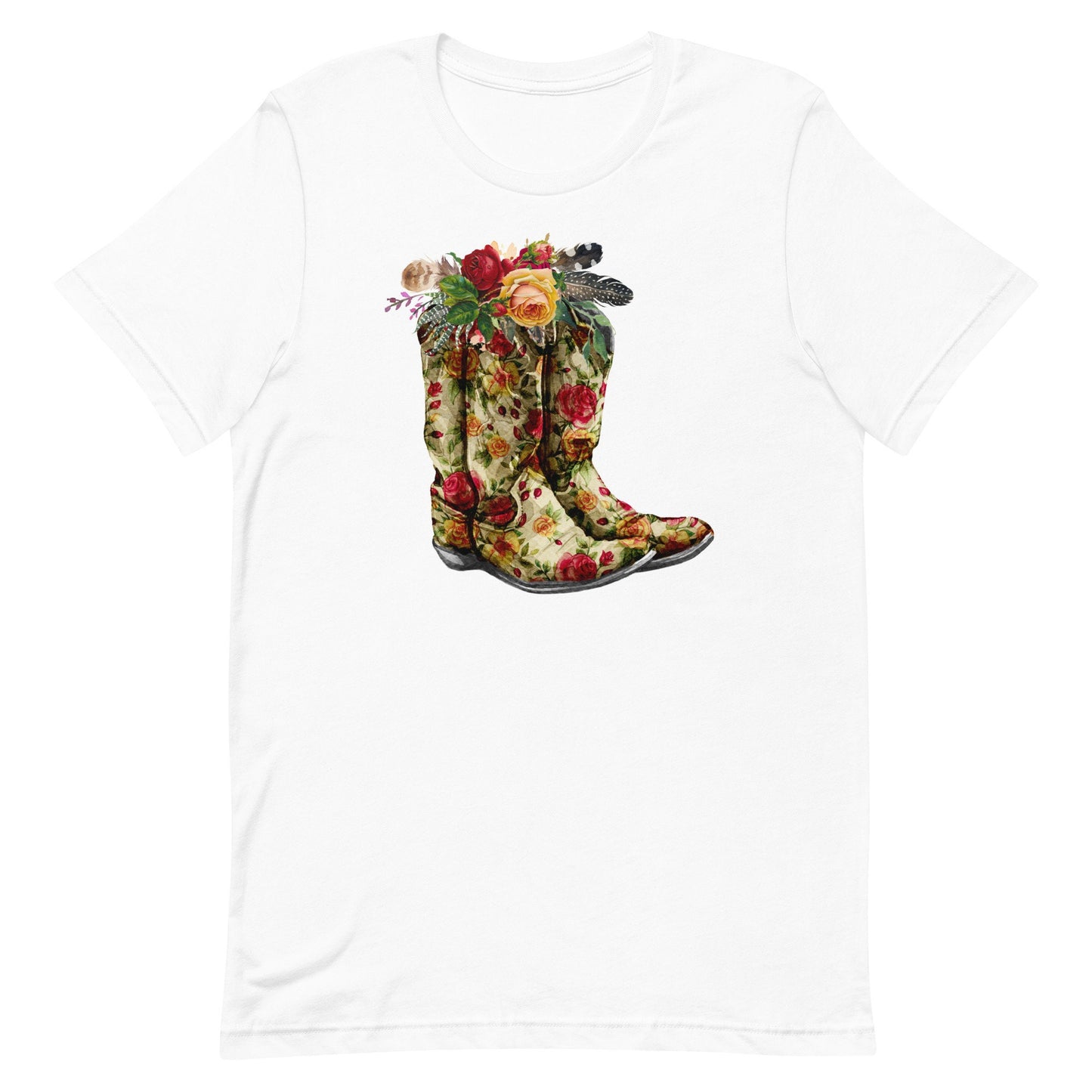 Country flowers and Boots Unisex t-shirt