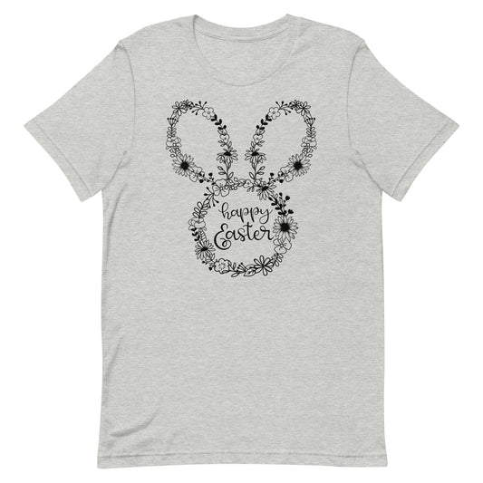 Floral Bunny Happy Easter Unisex t-shirt