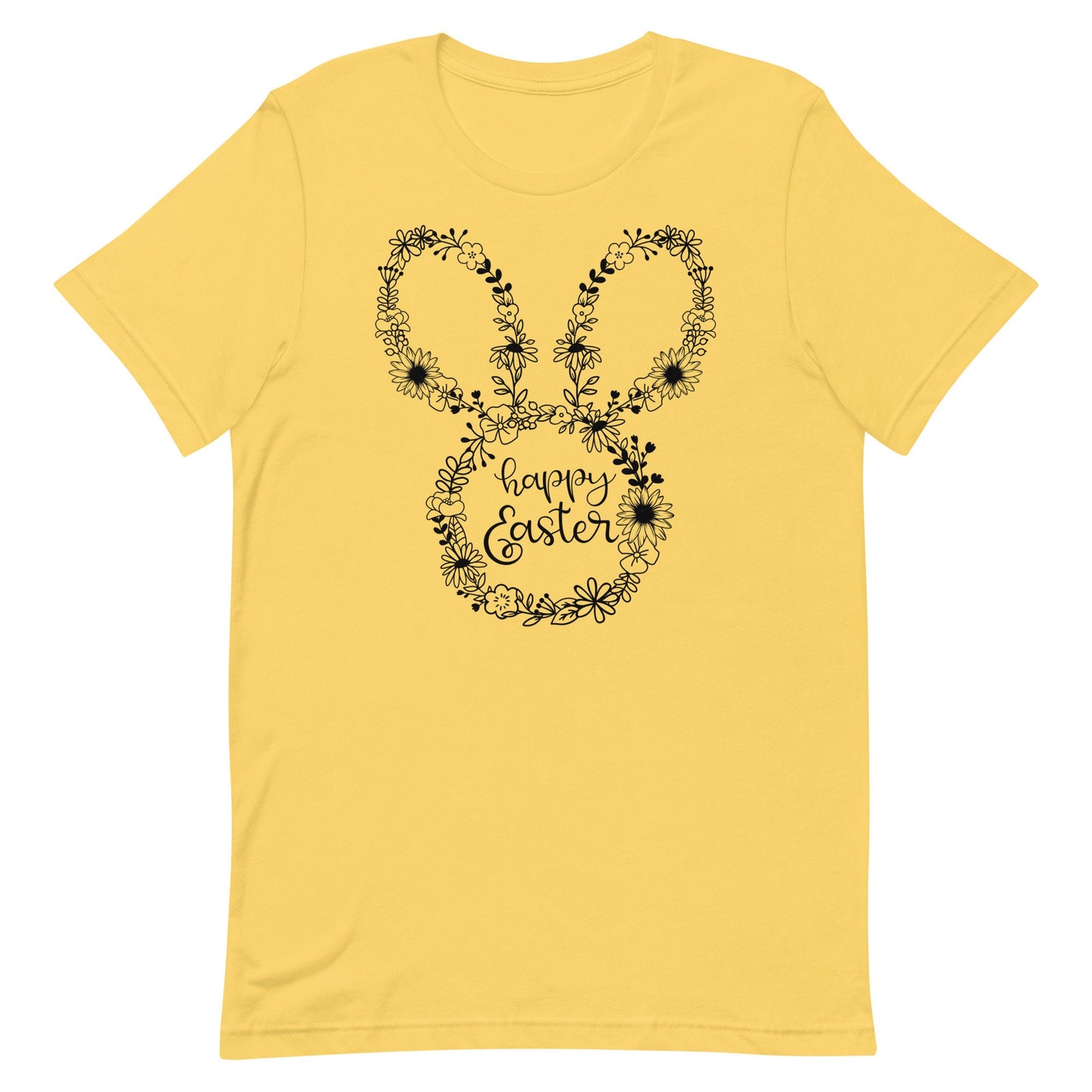 Floral Bunny Happy Easter Unisex t-shirt