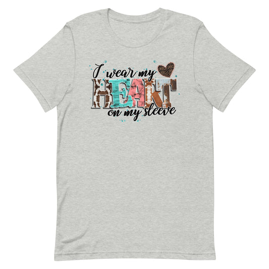 I wear my Heart on my sleeve Western Print Unisex t-shirt