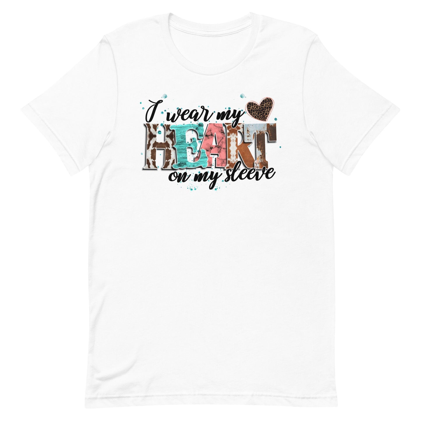 I wear my Heart on my sleeve Western Print Unisex t-shirt