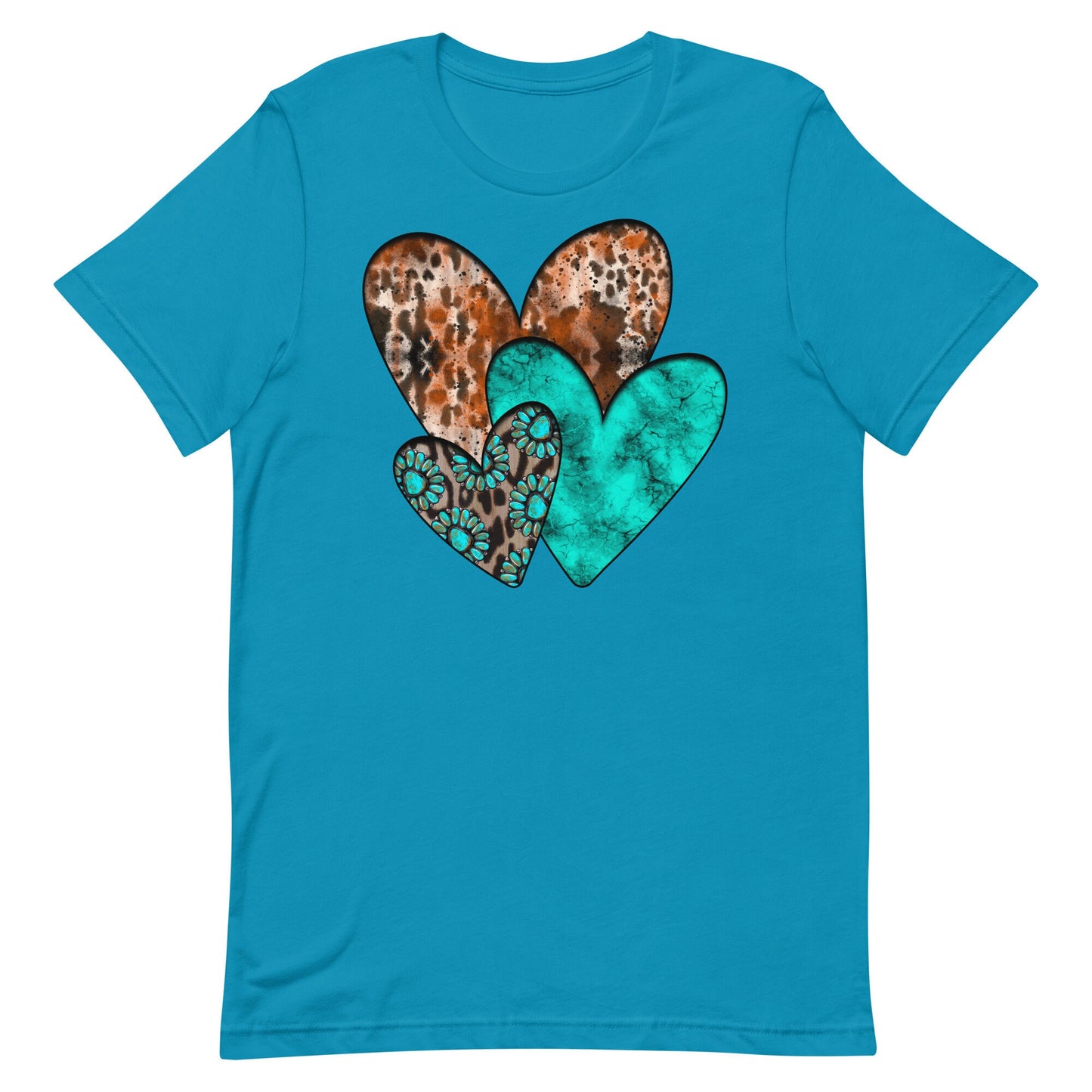 Western And Turquoise Hearts Unisex t-shirt
