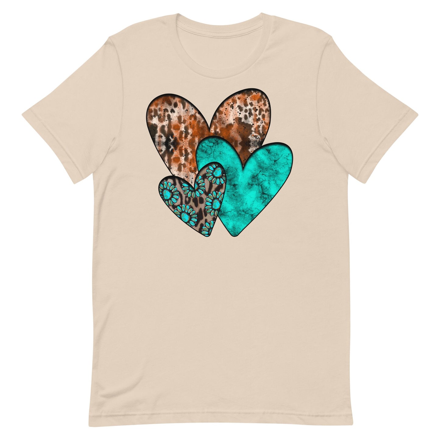 Western And Turquoise Hearts Unisex t-shirt