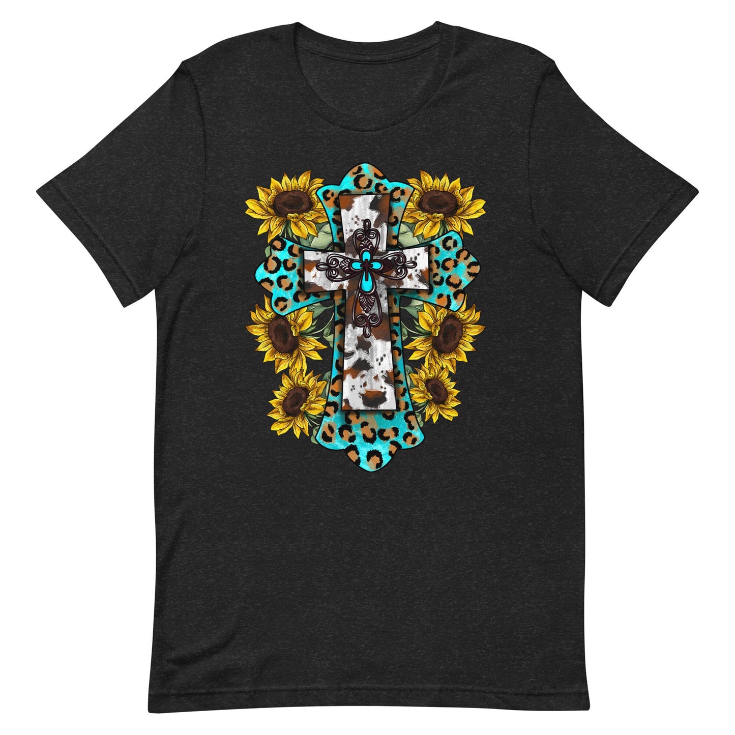 Western Cross with Sunflowers Unisex t-shirt