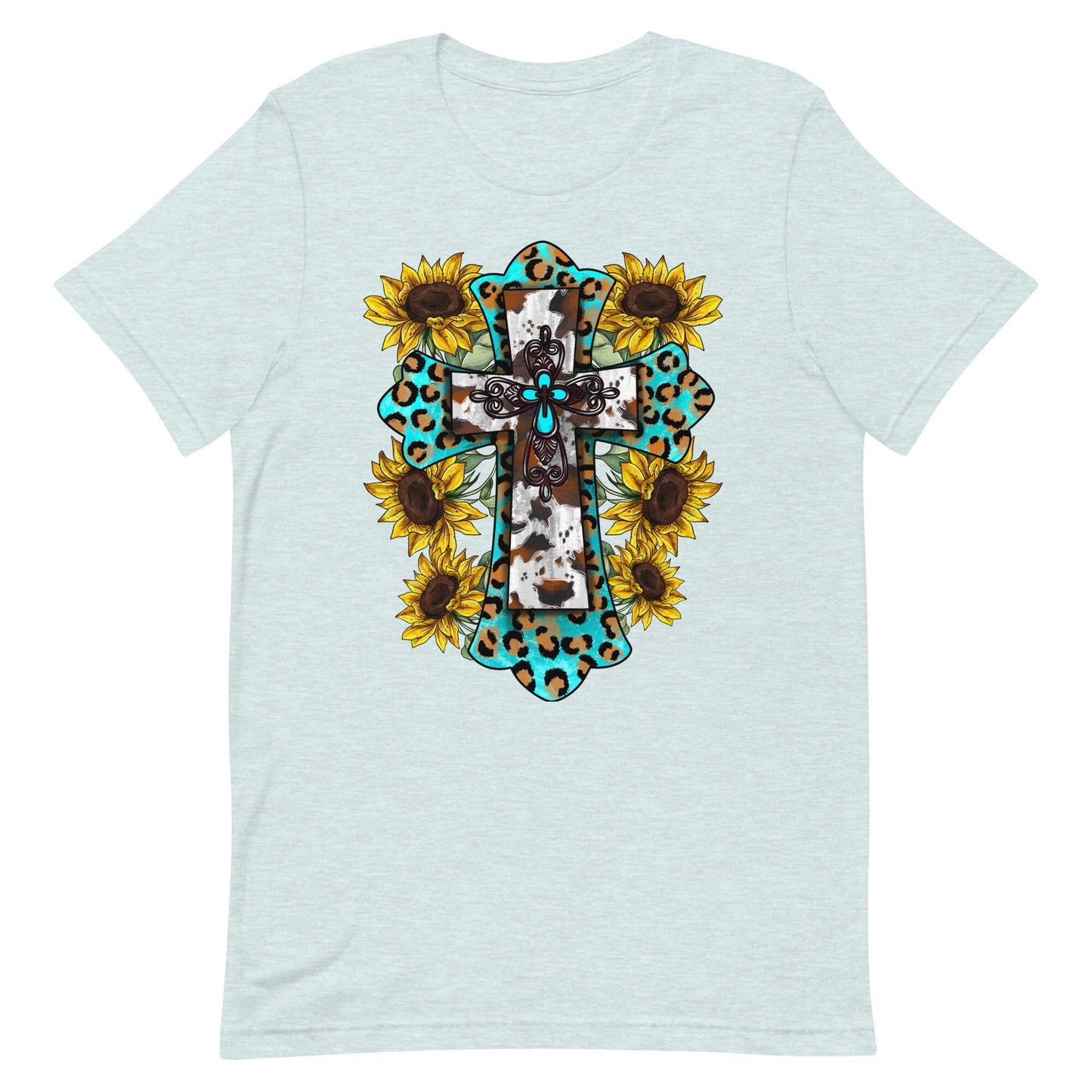 Western Cross with Sunflowers Unisex t-shirt