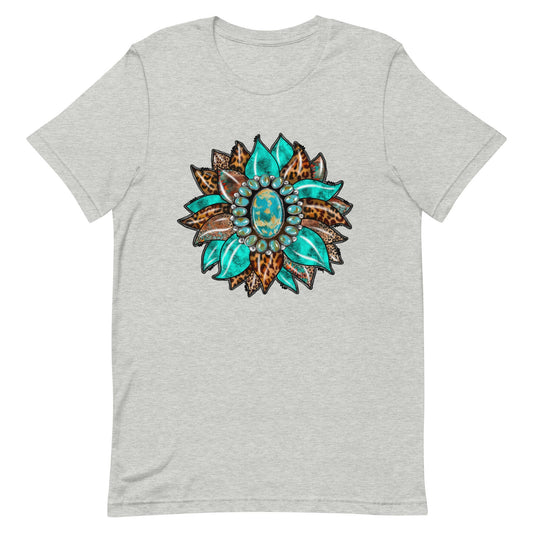 Western Turquoise Sunflower Unisex t-shirt