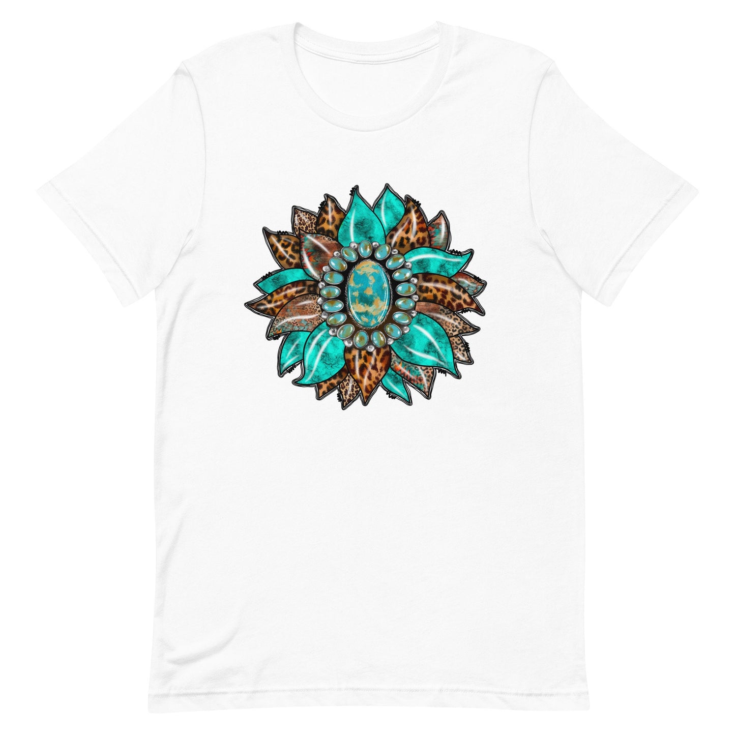 Western Turquoise Sunflower Unisex t-shirt