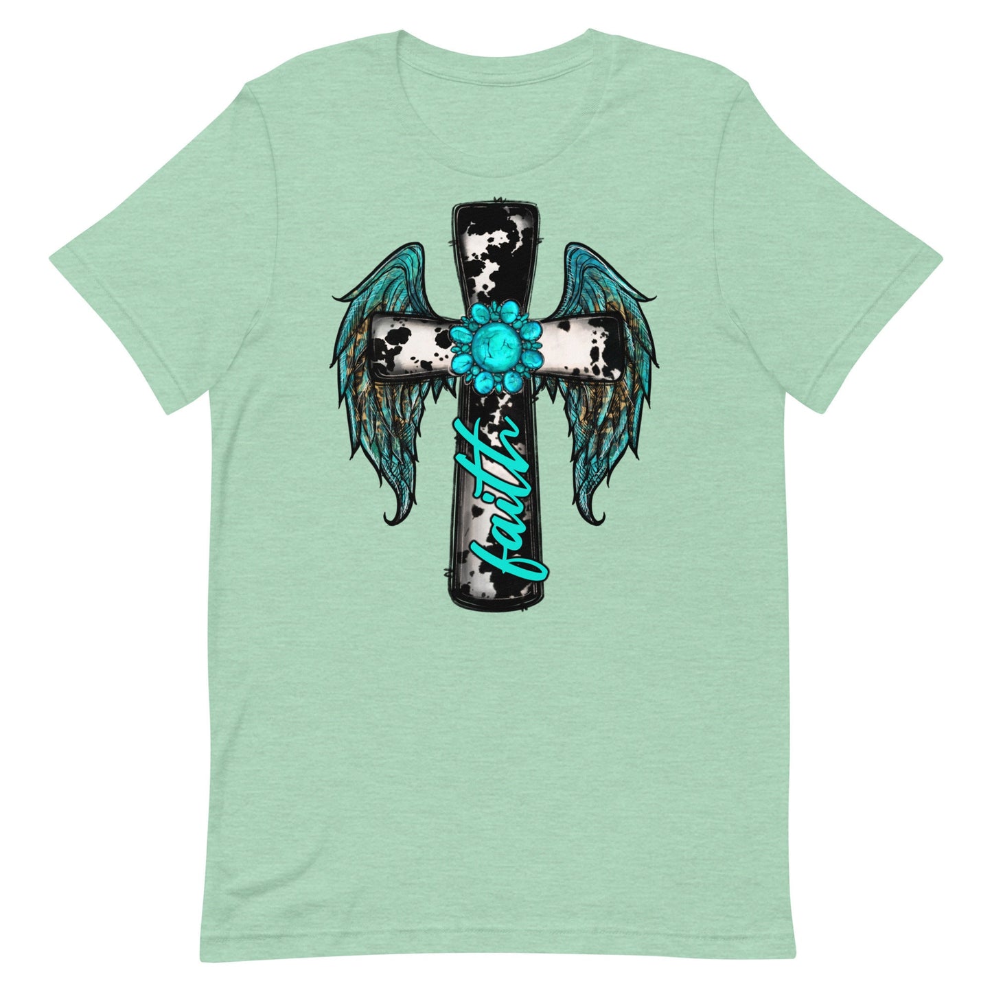 Turquoise FAITH Cross Unisex t-shirt