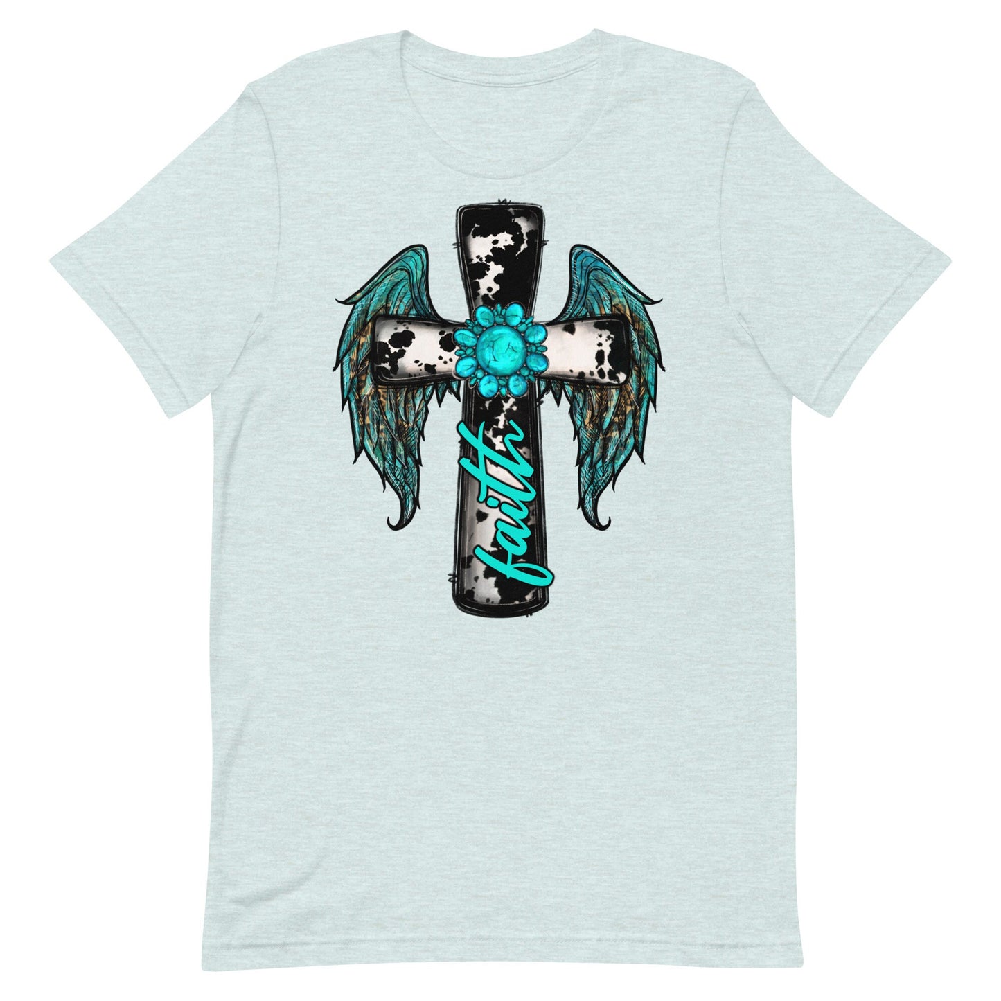 Turquoise FAITH Cross Unisex t-shirt