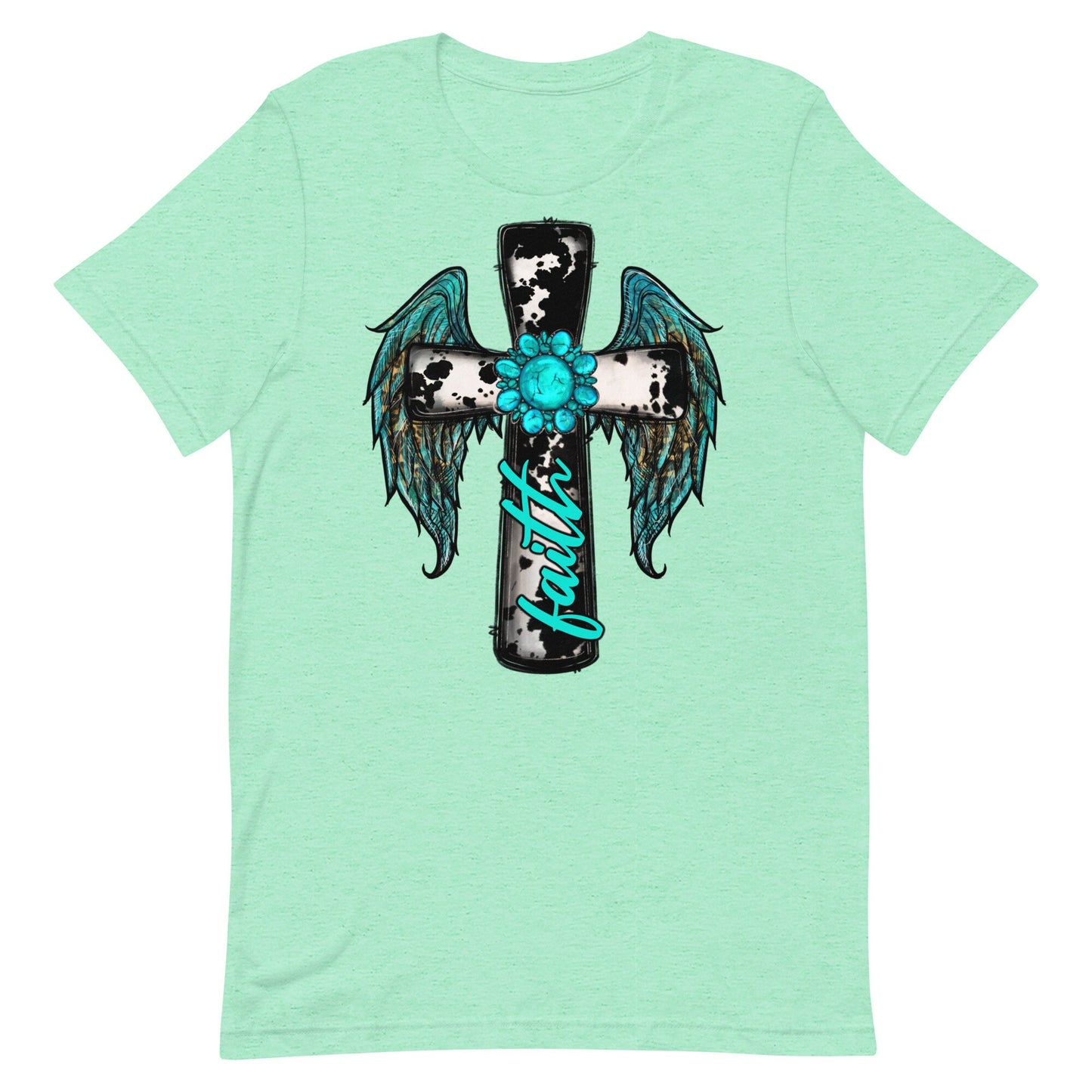 Turquoise FAITH Cross Unisex t-shirt
