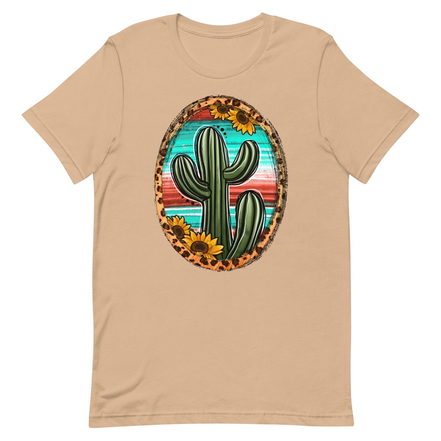 Sunflower and Cactus Western Brooch Unisex t-shirt