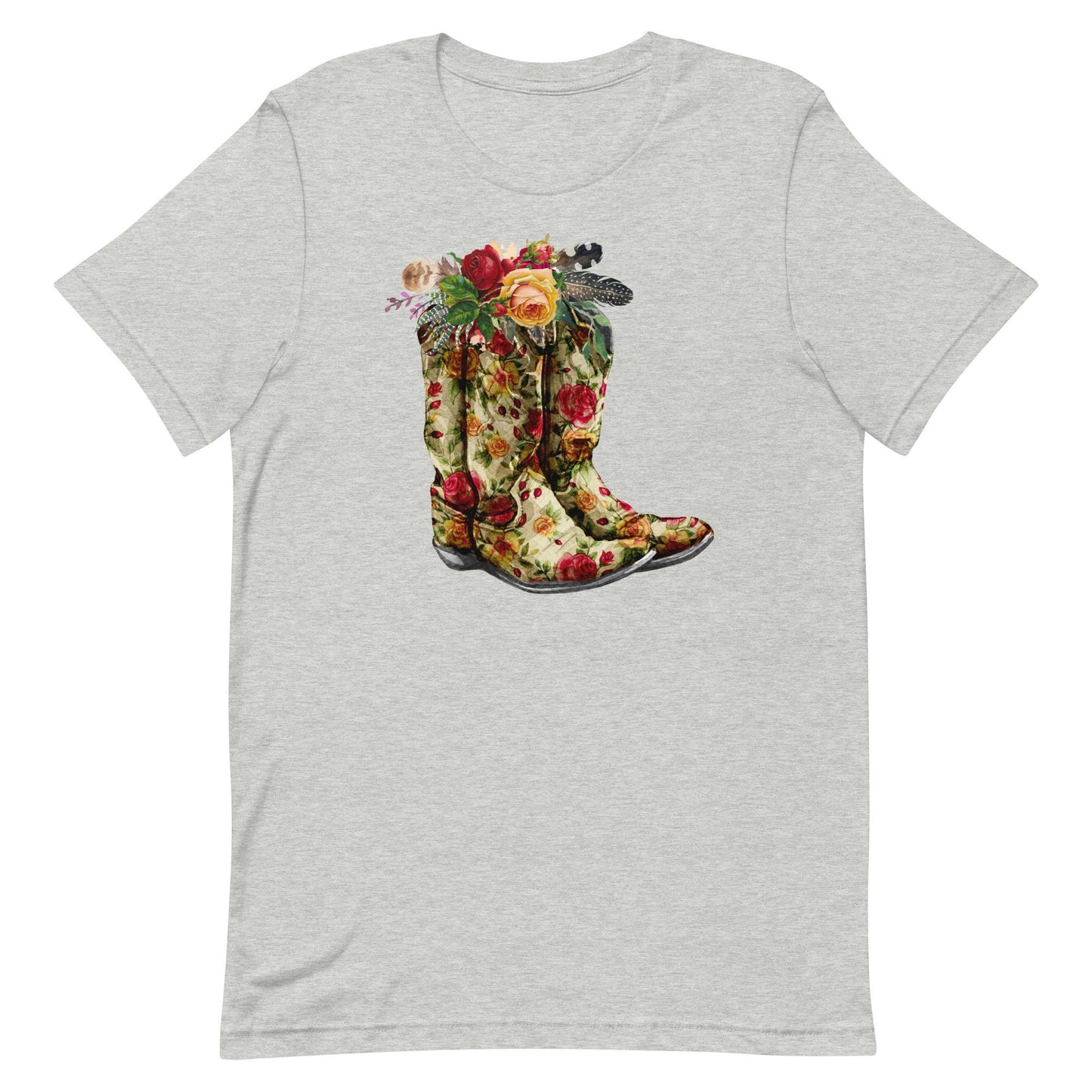 Country flowers and Boots Unisex t-shirt