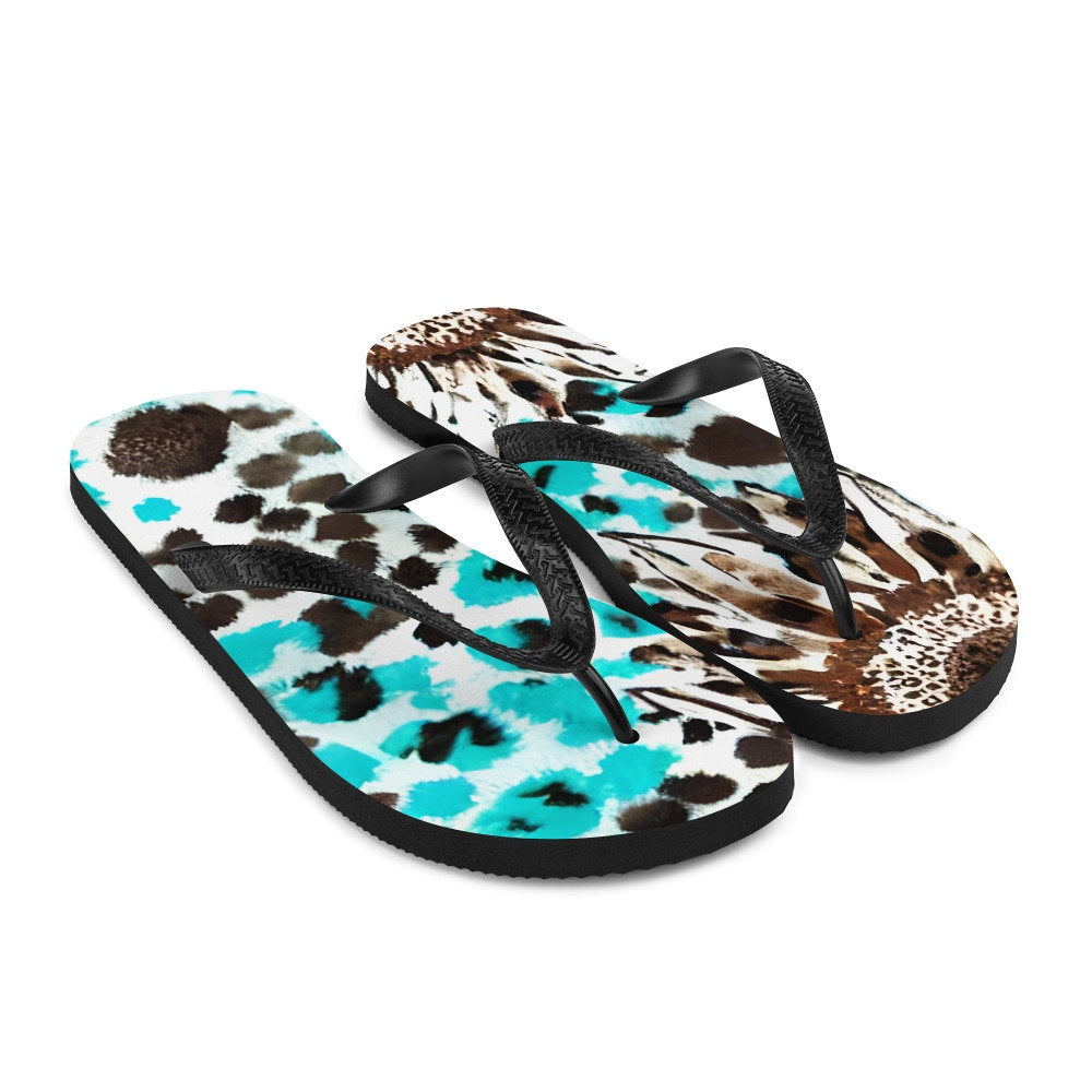 Sunflower Watercolor Flip-Flops