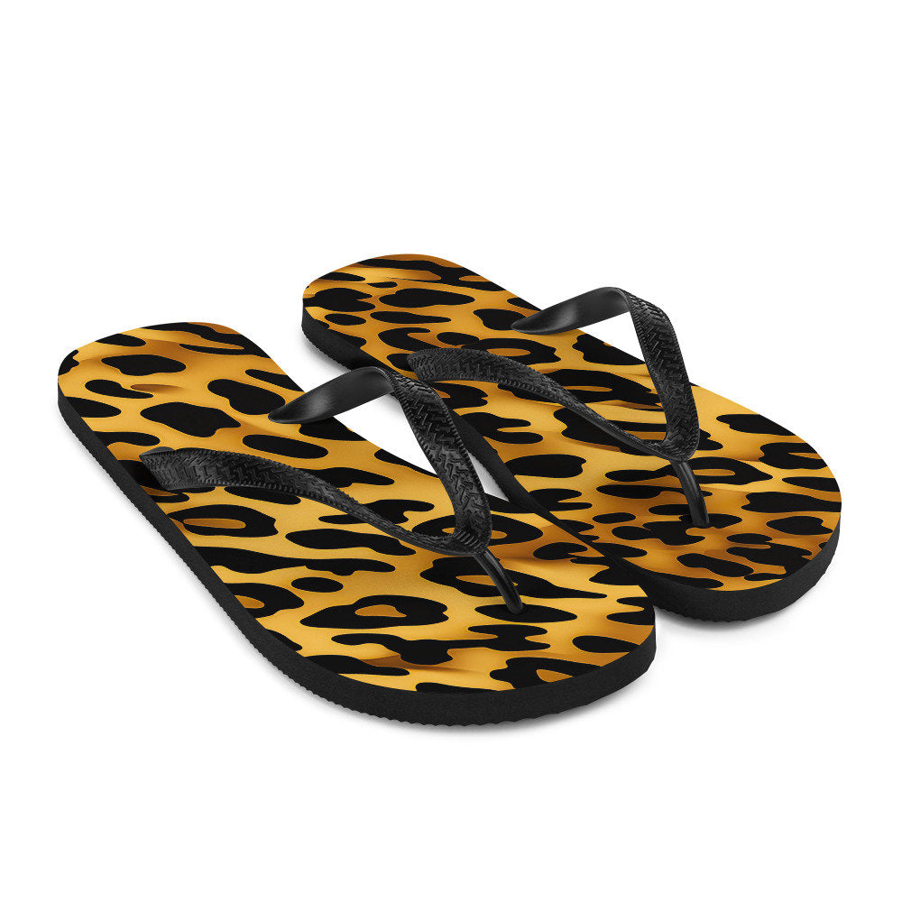 Leopard Print Flip-Flops