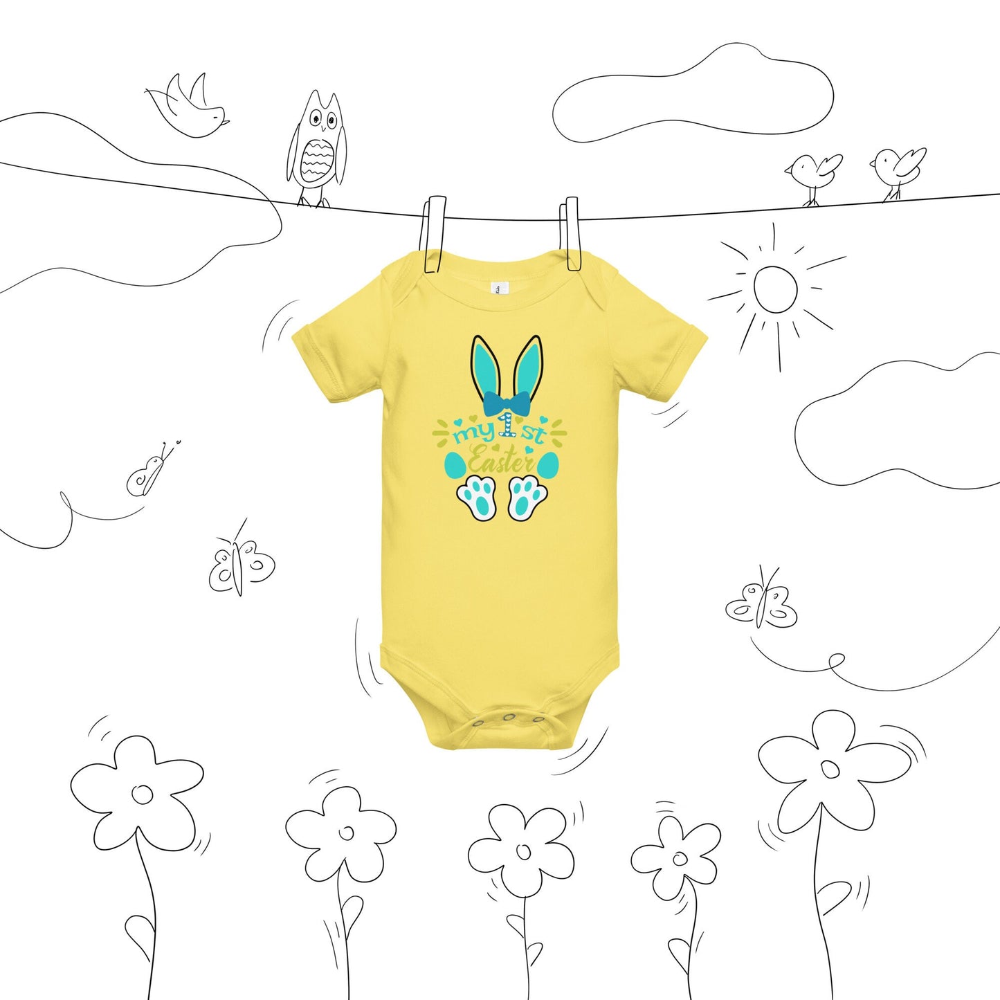1st. Easter Baby short sleeve one piece